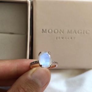 Rainbow Moonstone Ring!! High Quality!